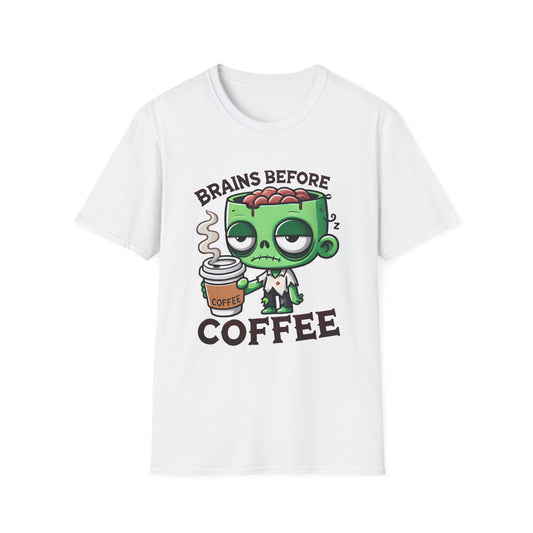 Brains Before Coffee Zombie T-Shirt